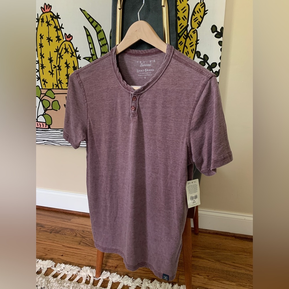 Lucky Brand Venice Burnout Notch Neck Tee